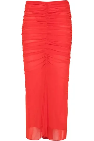 MUGLER Nederdel, Dame, Rød, S, Polyester, Rød Poppy Nederdel