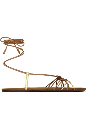 Saint Laurent Sko, Dame, Brun, 41 EU, Elegante Sommer Sandaler til Kvinder
