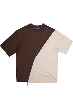A-cold-wall* Top, Herre, Flerfarvet, XL, Brun Spliced T-Shirt