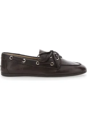 Jeffrey Campbell Sko, Dame, Brun, 38 EU, Læder, Brune Loafers i Læder med Øjeletdetaljer