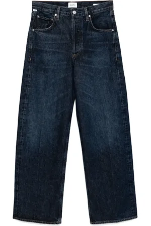 Citizens of Humanity Jeans, Dame, Blå, W27, Bomuld, Indigo Blå Baggy Jeans med Knappelukning
