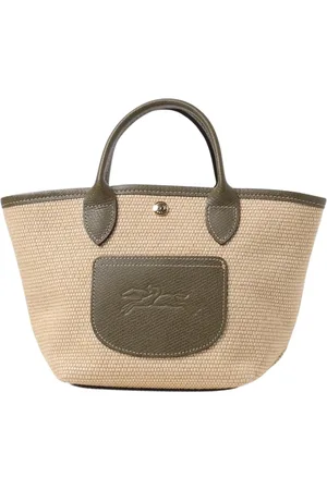 Longchamp Taske, Dame, Grøn, ONE SIZE, Uld, Raffia Small Tote Taske