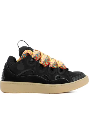 Lanvin Sko, Dame, Sort, 37 EU, Læder, Sort læder Curb Sneakers