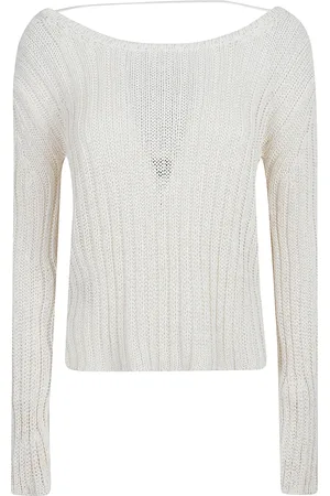 Pinko Strik, Dame, Hvid, M, Hyggelig Leslie Sweater til Kvinder
