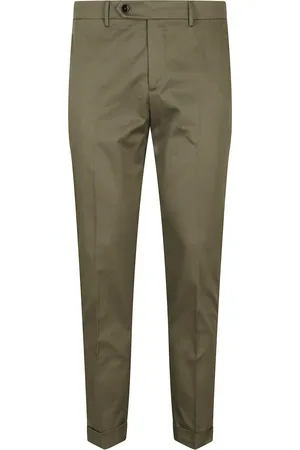 Berwich Bukser, Herre, Grøn, S, Bomuld, Grøn Retro Chino Bukser i Gabardin