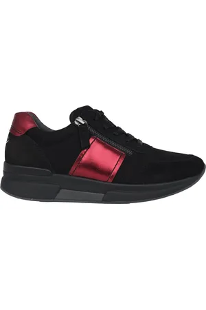 Gabor Sko, Dame, Sort, 38 EU, Rullende Sneaker Sort/Rød