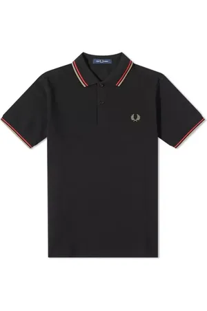 Fred Perry Top, Herre, Sort, M, Bomuld, Slim Fit Twin Tipped Polo Sort