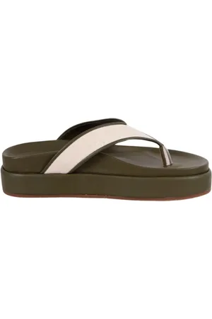 Ancient Greek Sandals Sko, Dame, Grøn, 36 EU, Læder, Canvas Flatform Sandal
