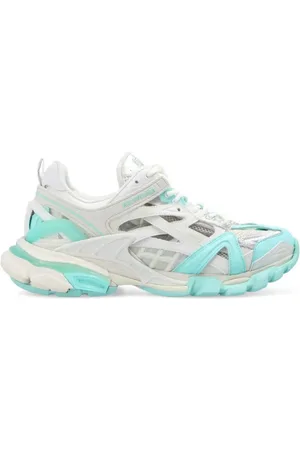 Balenciaga Sko, Dame, Flerfarvet, 38 EU, Åben Logo Mesh Sneakers Mint/Grå