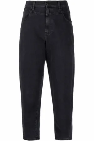 3x1 Jeans, Dame, Sort, W26, Bomuld, Sort Højtaljede Cropped Jeans