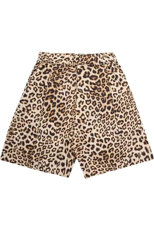 A PAPER KID Shorts, Herre, Brun, L, Uld, Leopard Print Shorts