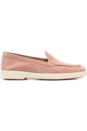 santoni Sko, Dame, Lyserød, 39 EU, Suede, Italienske Suede Loafers