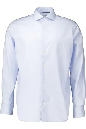 Eton Skjorte, Herre, Blå, 3XL, Uld, Lysblå Stilfuld Skjorte