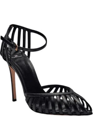 Elisabetta Franchi Sko, Dame, Sort, 38 EU, Sort Decollete Hæle Sandal Stropper