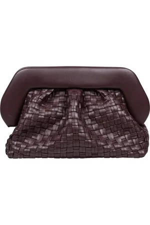 THEMOIRÈ Taske, Dame, Brun, ONE SIZE, Uld, Flettet Vegansk Clutch Taske Brun