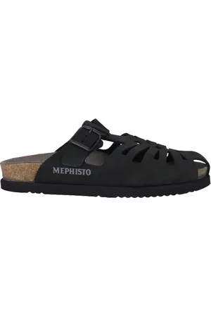 Mephisto Sko, Herre, Sort, 46 EU, Læder, Sort herresandal - Høj kvalitet nubuck