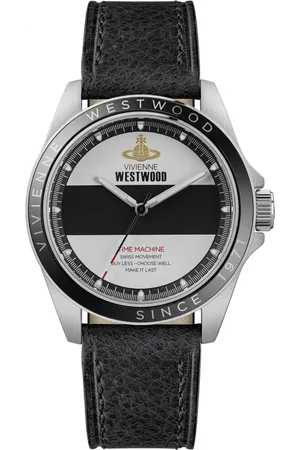 Vivienne Westwood Tilbehør, Dame, Sort, ONE SIZE, Læder, Blackwall Quartz Ur Sort Læderrem