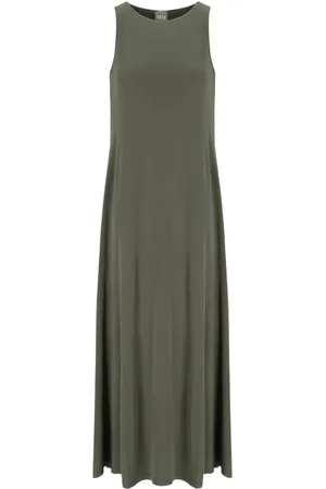 Max Mara Kjole, Dame, Grøn, M, Khaki Grøn Accento Lang Kjole