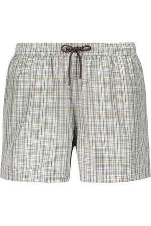MOORER Badetøj, Herre, Grå, XL, Polyester, Hurtigtørrende badeshorts med motiv