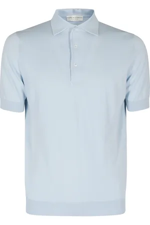 FILIPPO DE LAURENTIIS Top, Herre, Blå, M, Polo T-shirt med fin finish