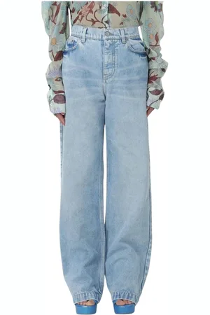 Stella McCartney Jeans, Dame, Blå, W26, Bomuld, Behagelige Wide Leg Bomuld Jeans
