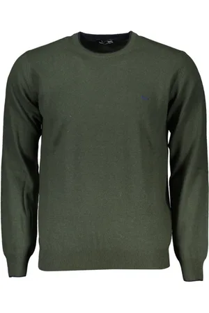 HARMONT&BLAINE Strik, Herre, Grøn, M, Uld, Grøn Designer Pullover med Rund Hals