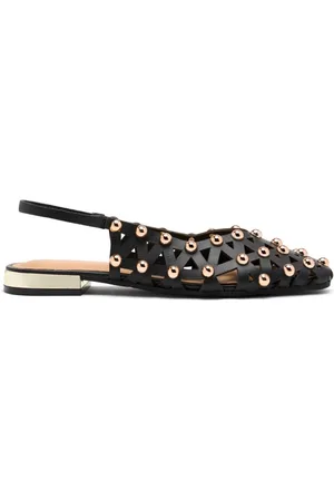 Gioseppo Sko, Dame, Sort, 39 EU, Læder, Perforerede nitter læder slingback sandaler