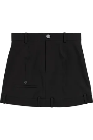 Balenciaga Nederdel, Dame, Sort, S, Uld, Sort Uld Deconstructed Mininederdel