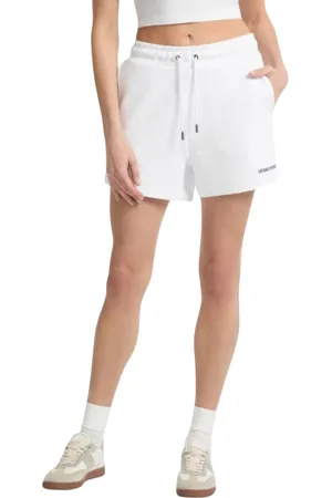 Guess Shorts, Dame, Hvid, XS, Bomuld, Regelmæssig pasform broderede jersey shorts