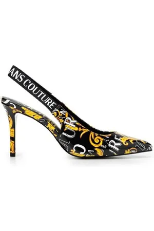 VERSACE Sko, Dame, Flerfarvet, 36 EU, Uld, Barok Print Sort Décolleté - Størrelse 41
