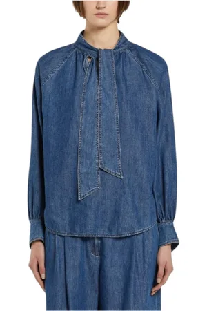 MARELLA Bluser & Skjorter, Dame, Blå, S, Blå Langærmet Skjorte Zigano Stil