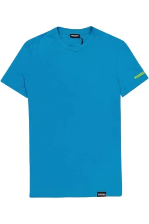 Dsquared2 Top, Herre, Blå, L, Bomuld, Basis Rund Hals Kortærmet Tee