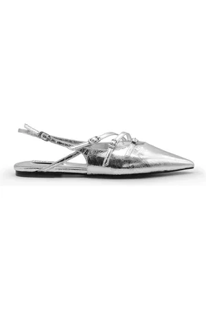 Steve Madden Sko, Dame, Grå, 38 1/2 EU, Læder, Sølv Sandaler med Justerbar Strop