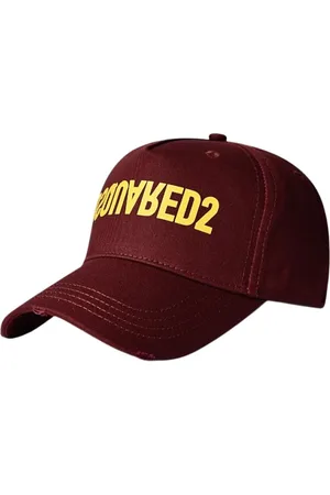 Dsquared2 Tilbehør, Herre, Rød, ONE SIZE, Bomuld, Bomuld Gabardine Kasket i Bordeaux