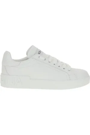 Dolce & Gabbana Sko, Dame, Hvid, 36 EU, Læder, Monogrammed Læder Sneakers