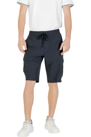 HUGO BOSS Shorts, Herre, Blå, L, Polyester, Moderne Cargo Bermuda Shorts