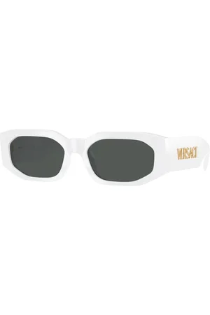VERSACE Tilbehør, unisex, Hvid, 55 MM, Uld, Stilfulde solbriller i sort nuance
