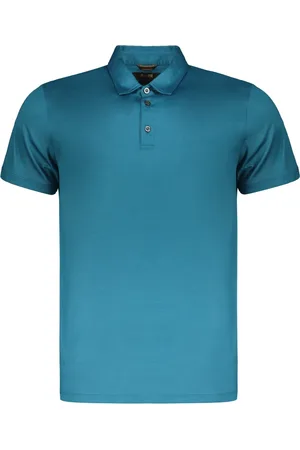 MOORER Top, Herre, Blå, 3XL, Bomuld, Bomuldspolo med Nacre-knapper