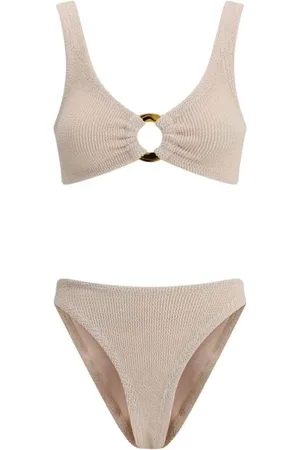 Hunza G Badetøj, Dame, , ONE SIZE, Uld, Off-Shoulder Badedragt med Skildpaddeskal Detalje