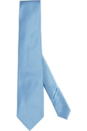 Ermenegildo Zegna Tilbehør, Herre, Blå, ONE SIZE, Luksus Silkeslips Blå Jacquard