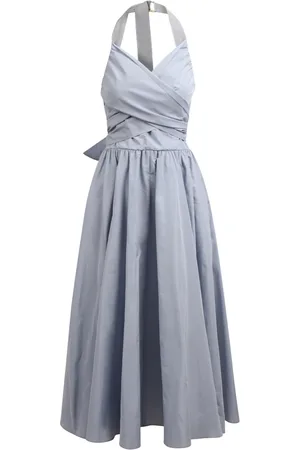 Patou Kjole, Dame, Blå, S, Flake Maxi Kjole med Grosgrain Bånd