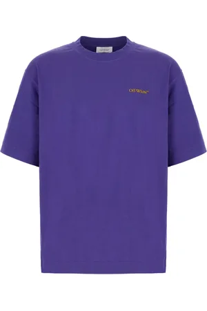 OFF-WHITE Top, Herre, Lilla, M, Bomuld, Afslappet Bomuld T-Shirt