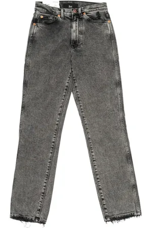 3x1 Jeans, Dame, Sort, W24, Råskåret Straight-Leg Jeans