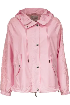 ERMANNO SCERVINO Jakke, Dame, Lyserød, XS, Uld, Kort Parka med Hætte og Broderi