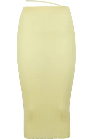 Jacquemus Nederdel, Dame, Gul, XS, Elastisk pasform Gonna Nederdel