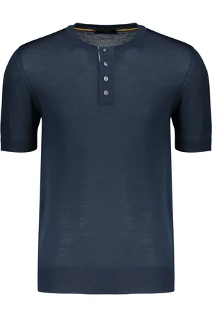 MOORER Strik, Herre, Blå, 5XL, Uld, Ribbet Virgin Wool T-shirt