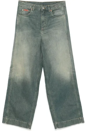 MARTINE ROSE Jeans, Herre, Blå, M, Denim, Stonewashed denim jeans med logo detalje