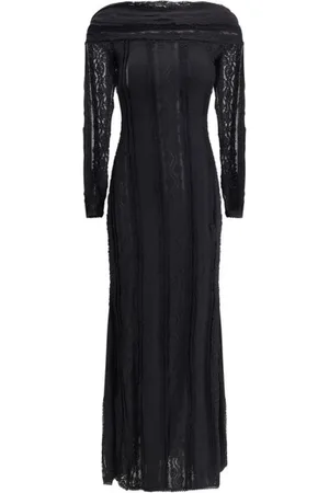 CHARO RUIZ IBIZA Kjole, Dame, Sort, S, Uld, Sensuel Off-Shoulder Bardot Kjole