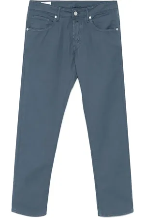 Incotex Bukser, Herre, Blå, W34, Logo Patch Slim Fit Jeans