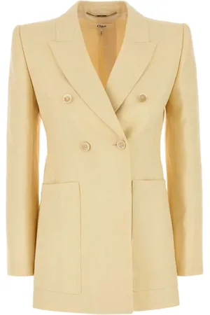 Chloé Jakke, Dame, Gul, S, Hamp, Gul Hamp Blandet Blazer Jakke